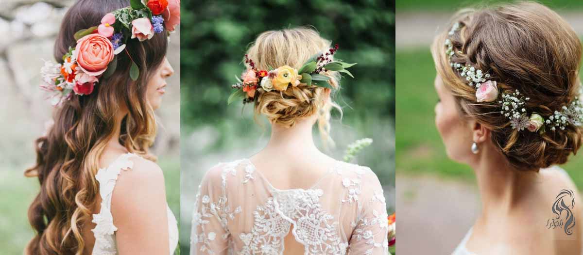  مدل موی باز ایده آل برای تاج گل عروس